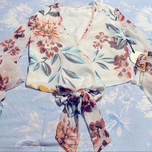 Ruffle Long-sleeve Blouse with Floral Print! 🌺